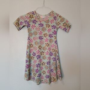 LuLaRoe Kids Dress with Purple and Pink Floral Design SZ 6